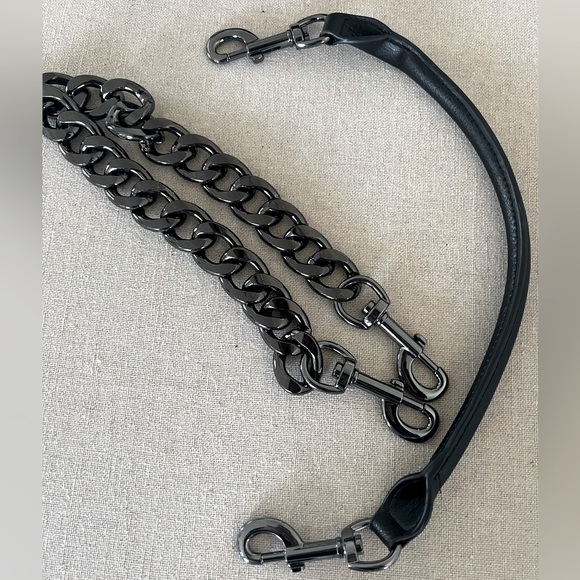 THINK ROLYN Bar Bag black quilted nylon multi strap crossbody - Picture 6 of 7